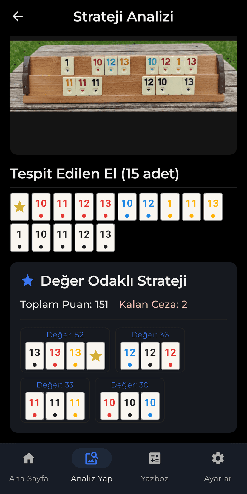 Okey Analizörü